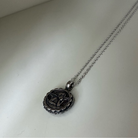 Mariana Crystal Guardian Angel Silver-Tone Necklace w Pedant, - Picture 3 of 8